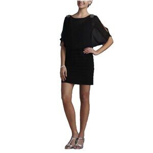 R & M Richards Dress 14 Sheer Top Stretch Cruise Wedding Party Cocktails